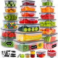 50PCS Thick Food Storage Containers with Airtight Lids for Meal Prep | BPA-Free Plastic Food Container Set for Leftovers, Snacks, Lunch, Fruit, Freezer Storage & Kitchen Organization, Leakproof