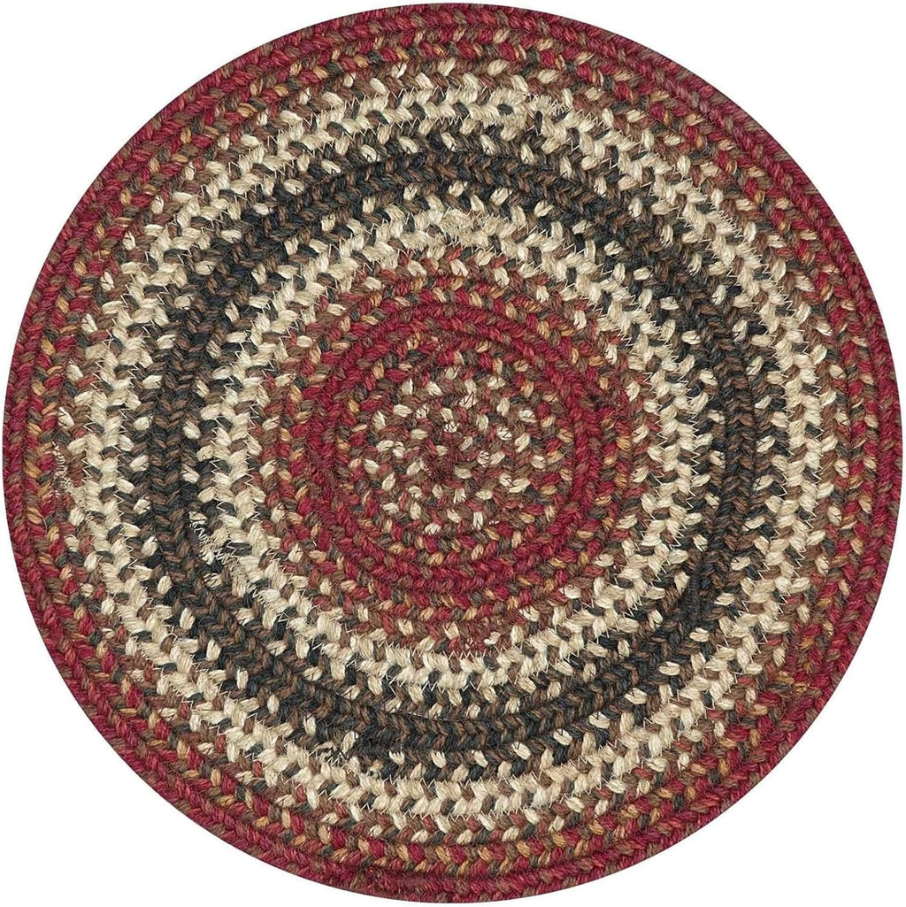 Homespice Apple Pie Braided Coasters for Country Decor, Round 4 Set of 6 | Red Absorbent Drink Coasters for Tabletop, Absorbs Moisture, Rich Colors, Durable and Easy to Clean