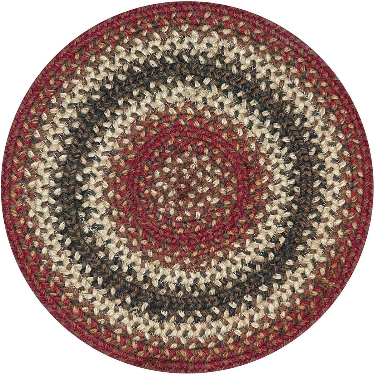 Homespice Apple Pie Braided Coasters for Country Decor, Round 4 Set of 6 | Red Absorbent Drink Coasters for Tabletop, Absorbs Moisture, Rich Colors, Durable and Easy to Clean