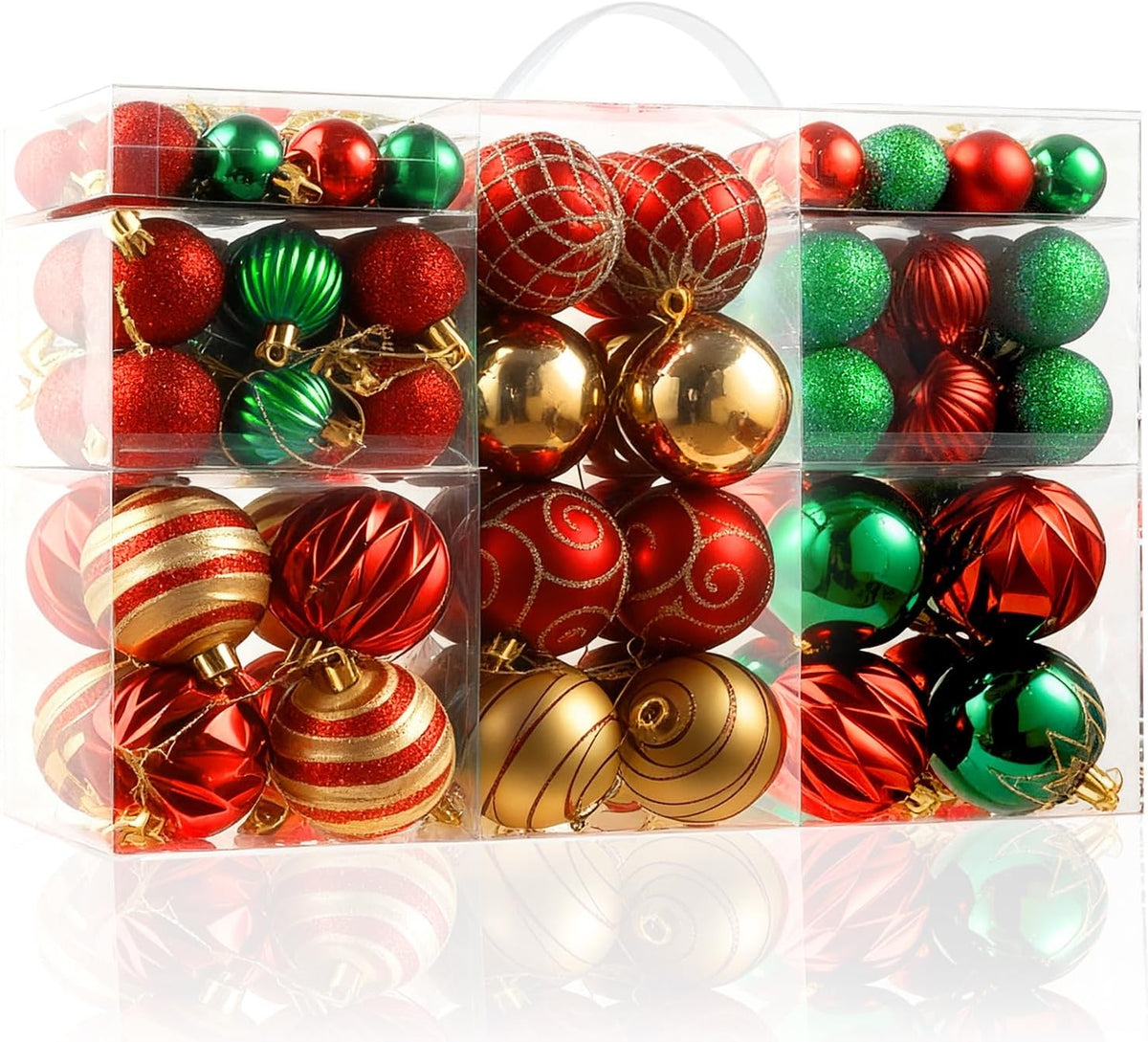 Artmag 100Pcs Christmas Balls Ornaments Set Decoration, Shatterproof Christmas Decorations Hanging Ornaments for Home Winter Holiday Decor (Pink & Silver)