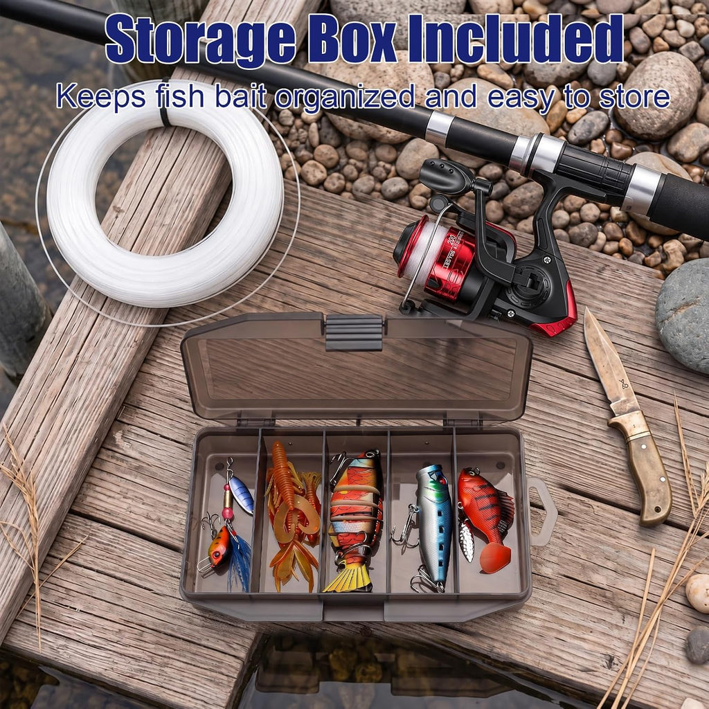 Fishing Advent Calendar 2026,24 Day Christmas Countdown Calendar for Adults,Fishing Gifts Set with Fishing Rod Cable Reel Lures Tackle Tackle Box,Xmas Gifts for Men Teens boys Anglers Fisherman
