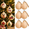 Hiboom 12 Pcs Unfinished Christmas Ball Ornaments Paulownia Wood 2.4in | Blank Ball Ornament for Christmas Tree, DIY Paintable Ball Decoration for Hanging, Natural Round, for Craft Art Holiday Party