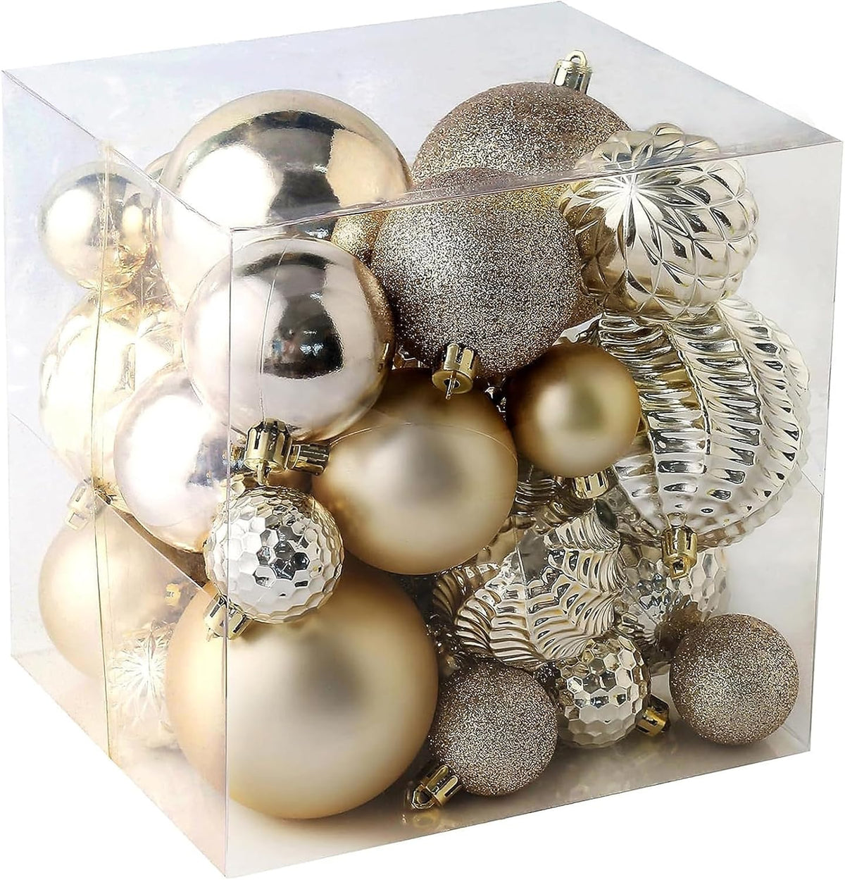 Christmas Balls Ornaments -36pcs Shatterproof Christmas Tree Decorations with Hanging Loop for Xmas Tree Wedding Holiday Party Home Decor,6 Styles in 3 Sizes(White)