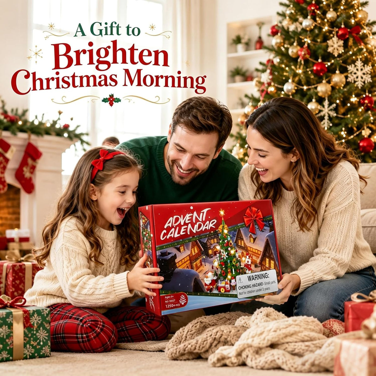 Advent Calendar 2026 Christmas Tree Building Blocks Set with warm Light | Gingerbread House Kit,Advent Calendar 2026,Easy assembly, secure fit, sturdy construction, Adults Kids Friendly