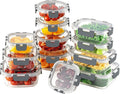 24pc Glass Food Storage Containers with Lids，Glass Meal Prep Containers | Borosilicate Glass Lunch Containers, Airtight Lunch Bento Box, BPA-Free, Dishwasher, Freezer, Oven Safe, Leak proof-Grey