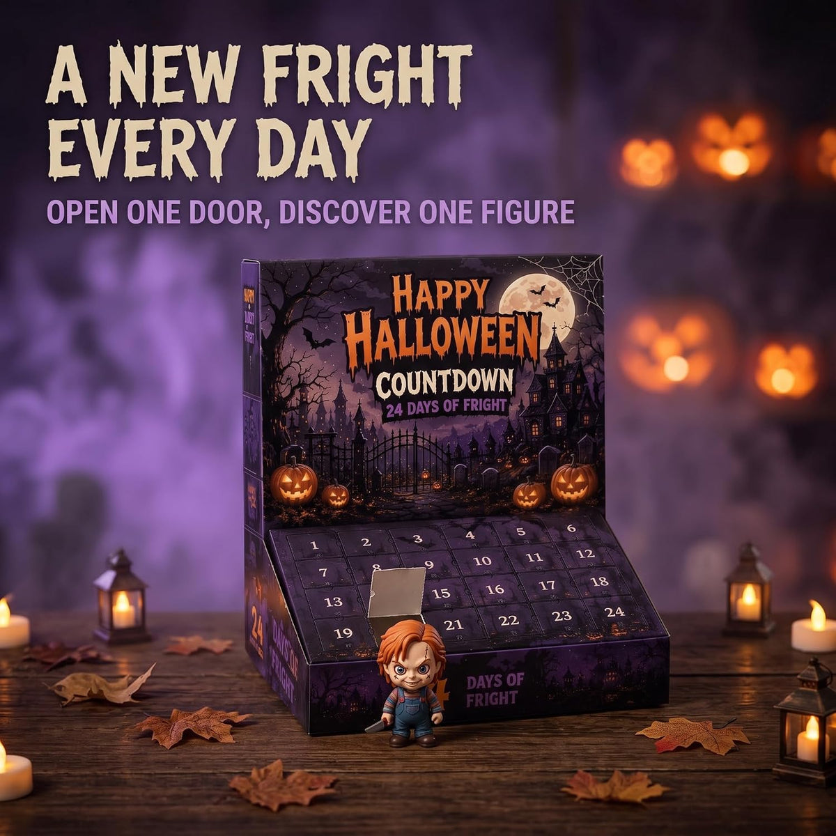 Halloween Advent Calendar 2026, 24-Day Blind Box, Mini Figurine Countdown | Spooky Countdown, Desktop Decor, Gift Box, Collectible Figurines, 24 Surprises, October