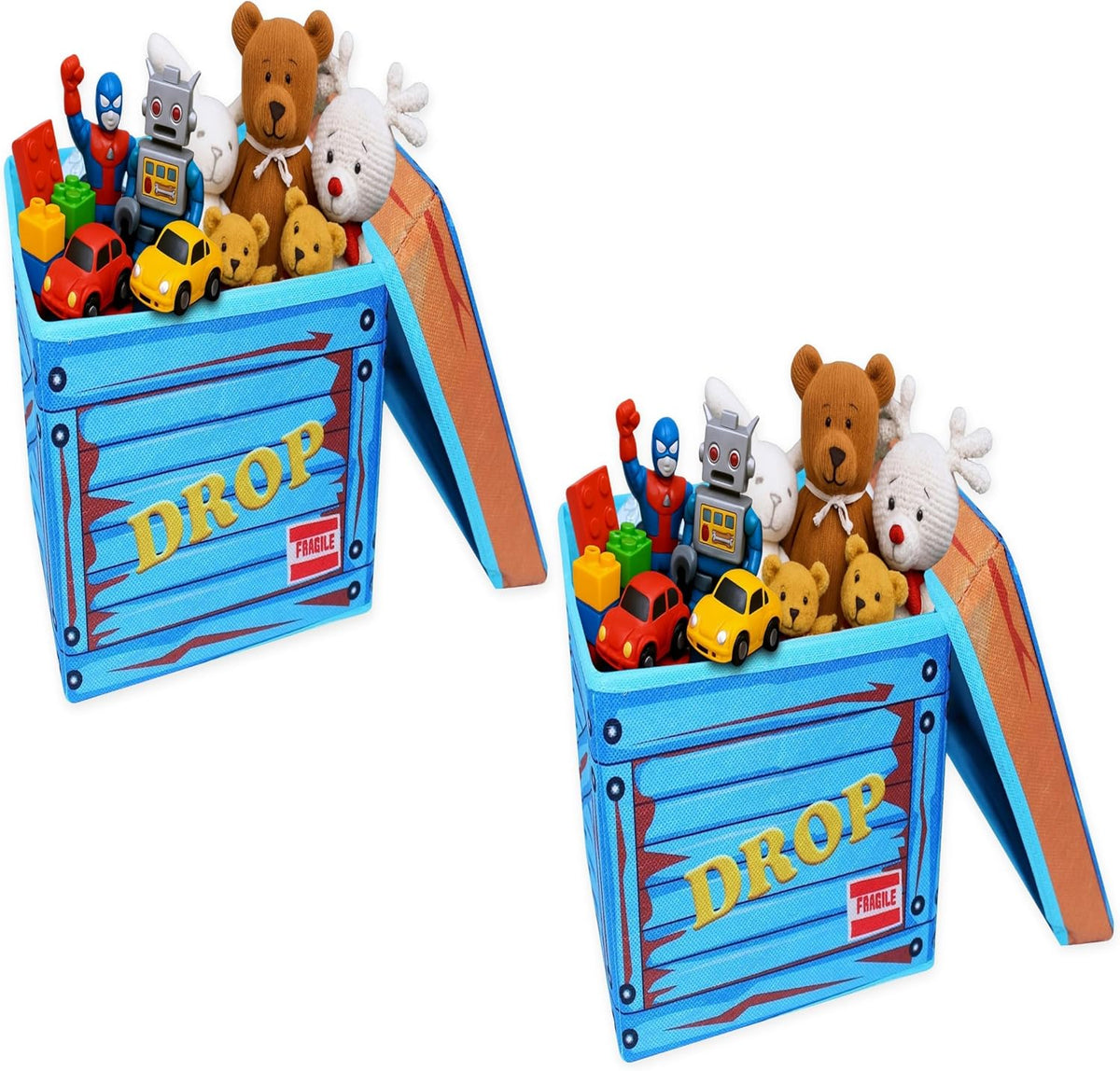 Fabric Loot Box, Collapsible Box with Lid, 18 x 14 x 14 In - Large - 1 Pk | Sturdy, Roomy, Collapsible Chest & Storage Basket, Stuffed Animal Storage, Gaming Gear, Party Décor, Gift Basket