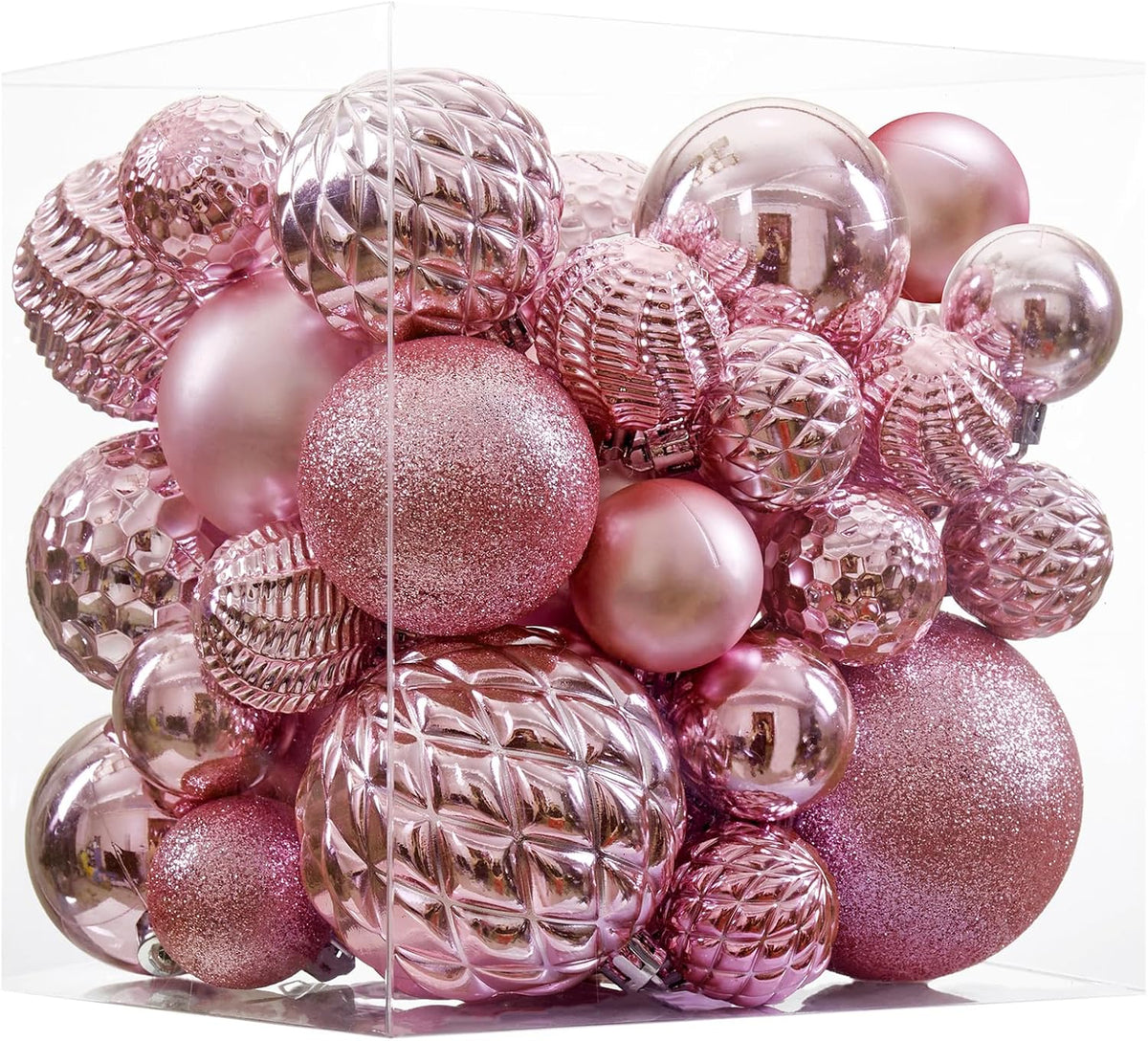 Christmas Balls Ornaments -36pcs Shatterproof Christmas Tree Decorations with Hanging Loop for Xmas Tree Wedding Holiday Party Home Decor,6 Styles in 3 Sizes(White)