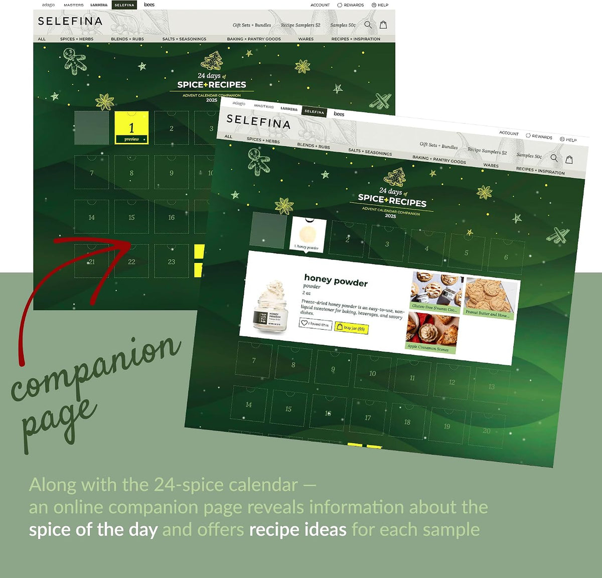 Spice Advent Calendar - Christmas Countdown with 24 Sample-Size Spices