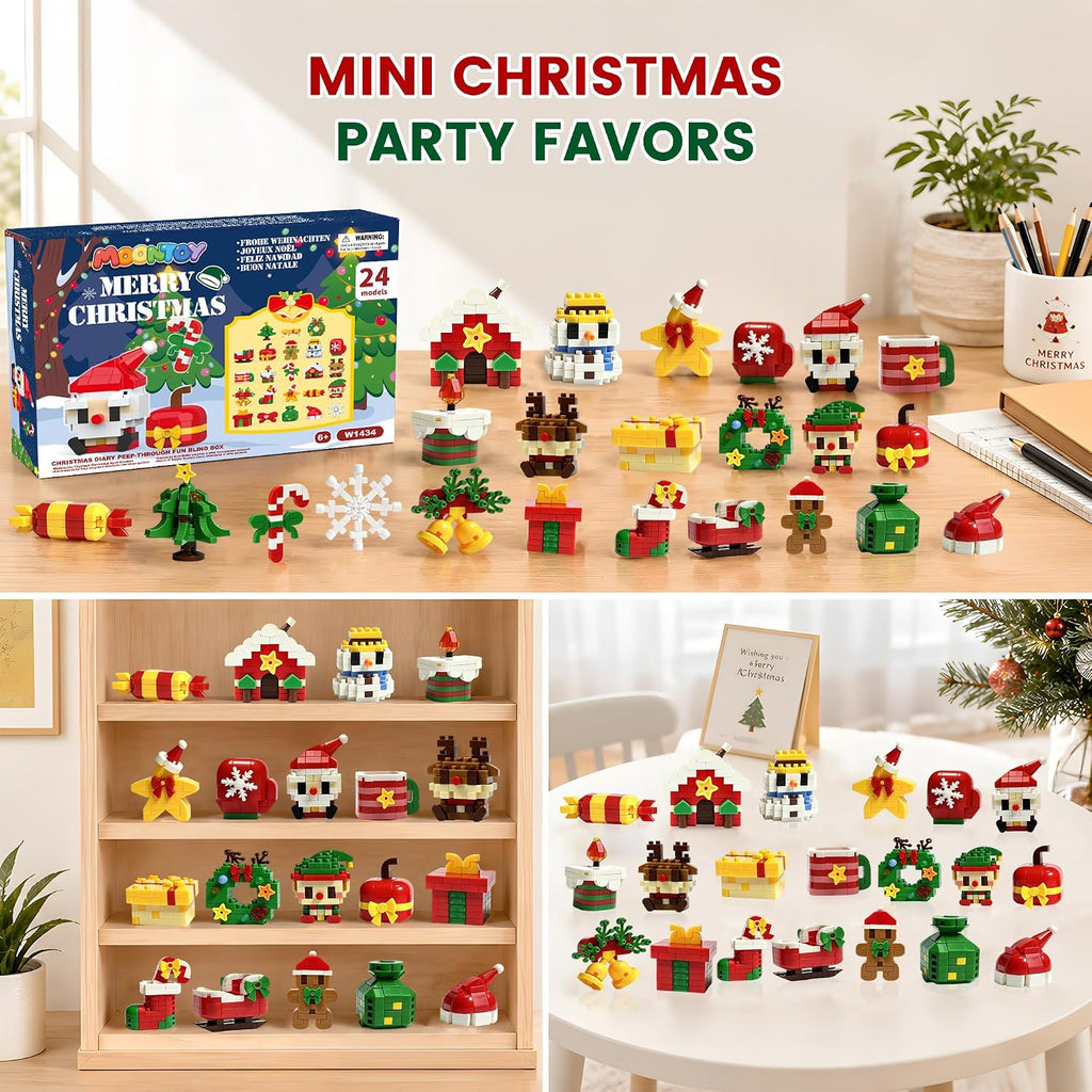 Christmas Advent Calendar 2026 Building Sets Micro Mini Xmas Blocks Kit | 24 Days Countdown Christmas Building Blocks, Christmas Holiday Gift Party Favor for Adults Girls Boys Ages 12+
