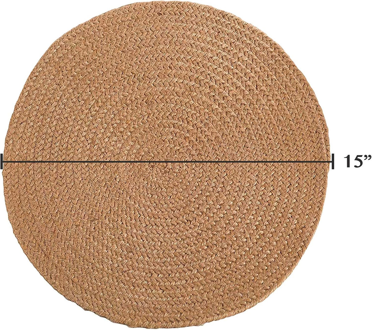 Saro LifeStyle 1501.N15R Natural Design Jute Placemat , Natural, 15 (Set of 4 pcs)