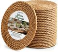 24 Pcs Woven Placemats - PAWFFEWE 13 in Round Natural Water Hyacinth Place Mats Coasters, Farmhouse Boho Straw Heat Resistant Outdoor Patio Rattan Wicker Table Mats for Dining Table,Home,Wedding