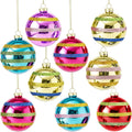 Soulchen 9 Pcs Vintage Glass Christmas Ornaments 2.36 Inch Retro Balls | Mercury Christmas Tree Balls Decor, Rustic Retro Hanging Ornament, for Xmas Trees Wreaths Garland Farmhouse Indoor Home Decor