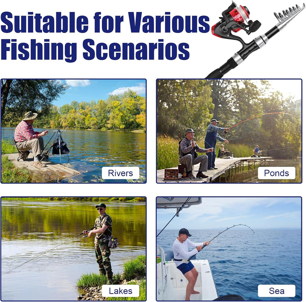 Fishing Advent Calendar 2026,24 Day Christmas Countdown Calendar for Adults,Fishing Gifts Set with Fishing Rod Cable Reel Lures Tackle Tackle Box,Xmas Gifts for Men Teens boys Anglers Fisherman