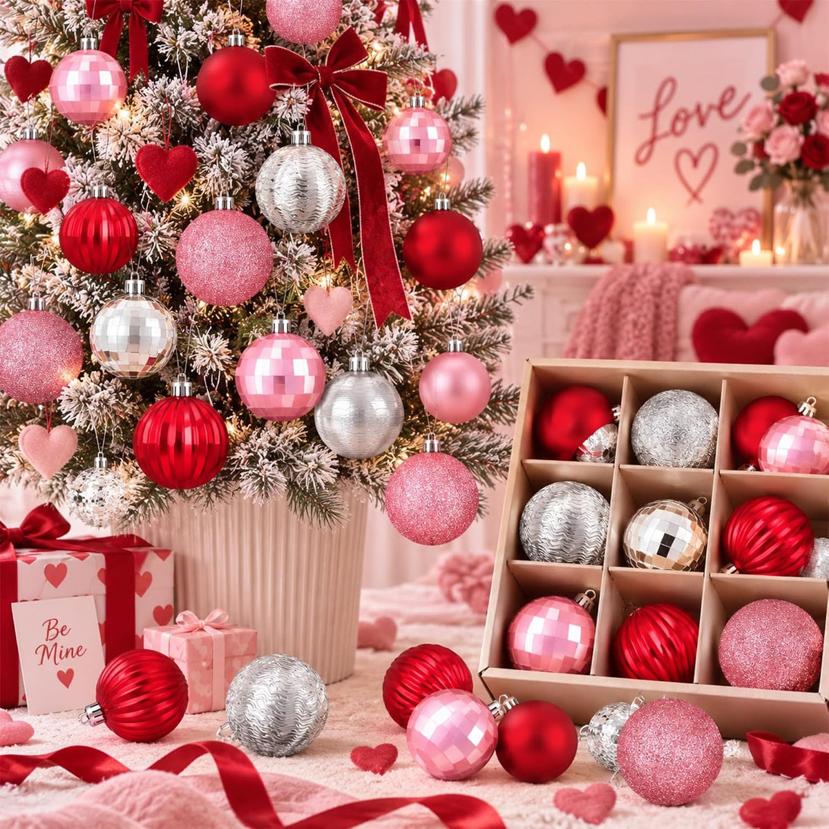 64 Pcs Neutral Christmas Ball Ornaments Brown Green White Xmas Bulbs | 1.57/1.97/2.36 Inch, Shatterproof Xmas Baubles, Assorted Size Modern Christmas Decoration, for Tree Home Indoor Holiday Decor