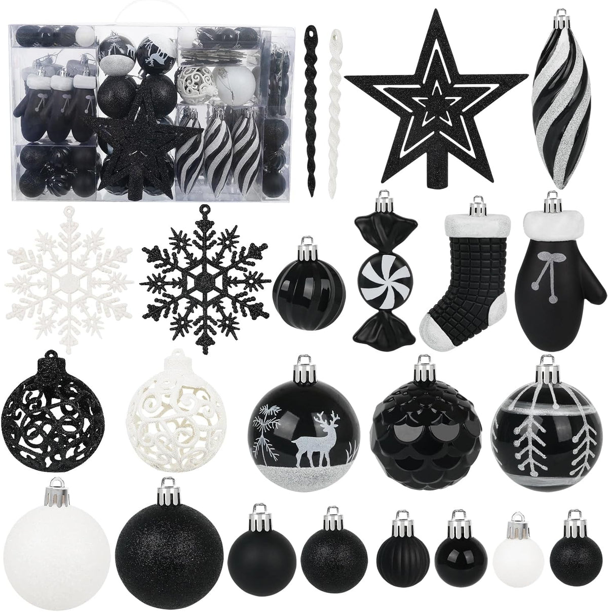 135 Pcs Christmas Ball Ornaments Set, Pre-Tied Shatterproof Plastic Assorted Christmas Balls for Xmas Tree Hanging Decorations Festival Party Holiday Decor (Pink)
