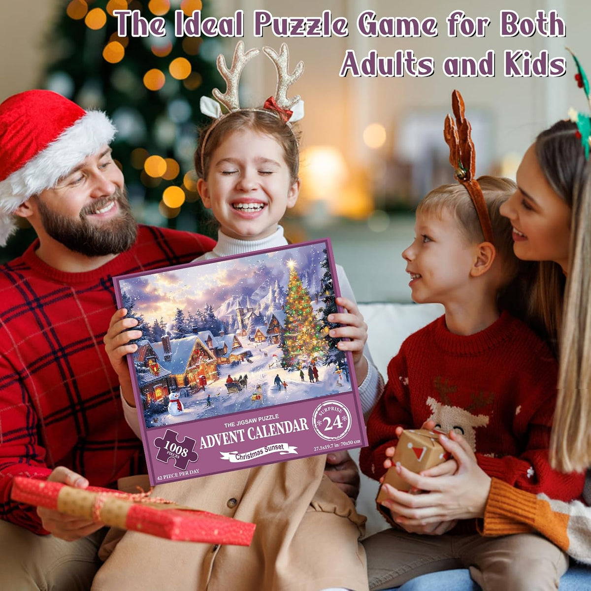 Puzzle Advent Calendar 2026 – 24 Days Christmas Countdown Jigsaw Puzzle | 1008-Piece with 42 Pieces Per Day | Includes 1:1 Poster | Holiday Gift for Teens Adults | 19.7 x 27.6 Inches