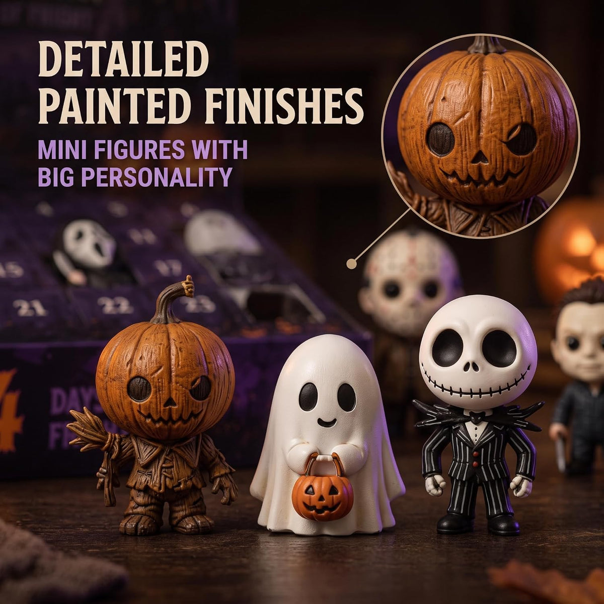 Halloween Advent Calendar 2026, 24-Day Blind Box, Mini Figurine Countdown | Spooky Countdown, Desktop Decor, Gift Box, Collectible Figurines, 24 Surprises, October