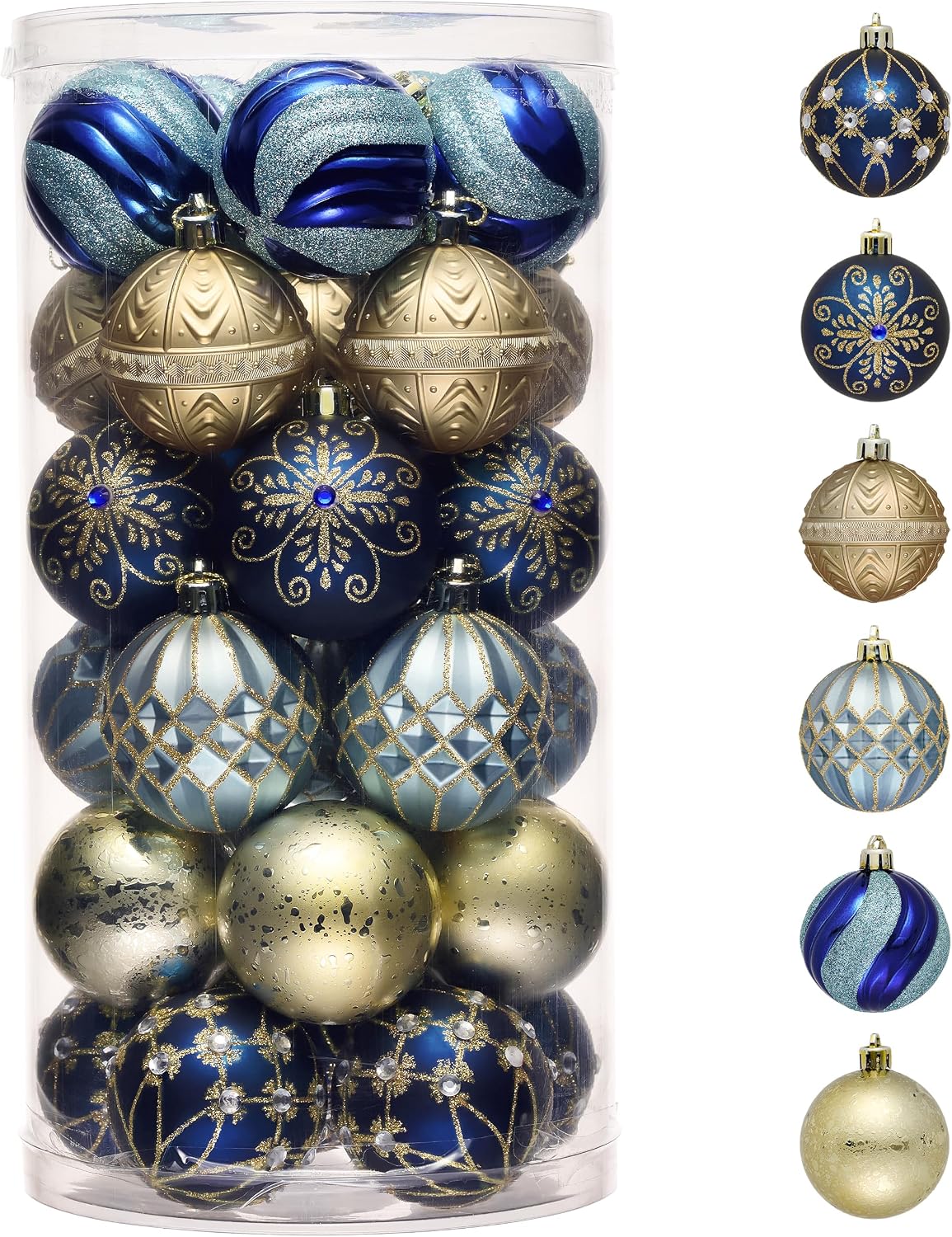 Valery Madelyn 30ct Christmas Tree Decorations Ball Ornaments 2.36 Inches | Red and Gold Shatterproof Christmas Tree Decorations Bulk, Luxury Hanging Ornaments for Xmas Holiday Party Decor