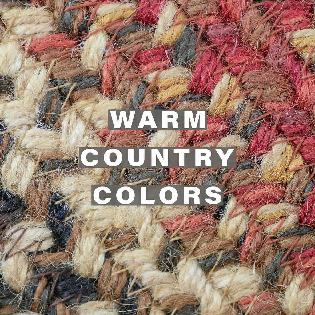 Homespice Apple Pie Braided Coasters for Country Decor, Round 4 Set of 6 | Red Absorbent Drink Coasters for Tabletop, Absorbs Moisture, Rich Colors, Durable and Easy to Clean