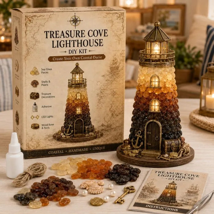 Garden Series DIY Sea Glass Lighthouse Set - Glowing Model