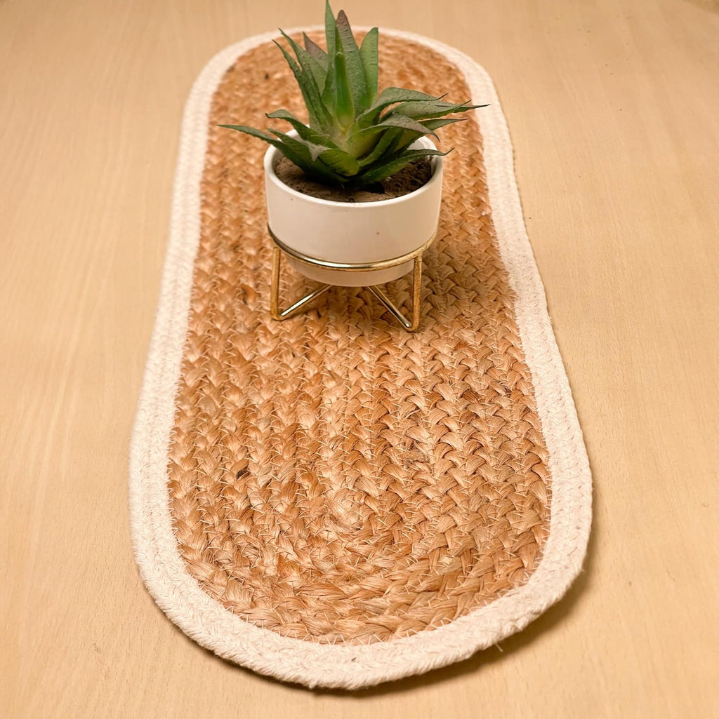 CHARDIN HOME Round Woven Jute Braided Placemats, Set of 4, 14 Inch | Farmhouse, All Natural