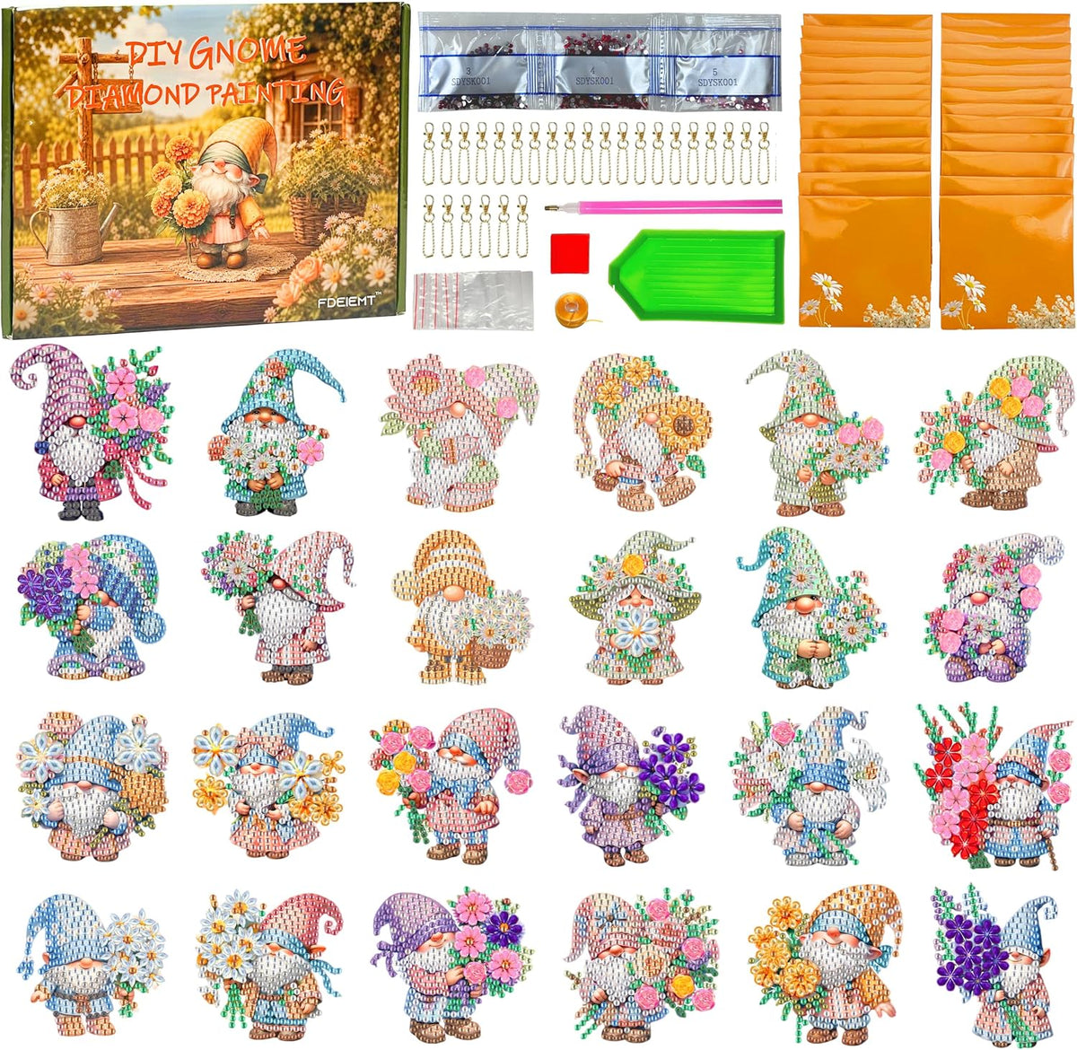Christmas Diamond Art Kits Advent Calendar 2026, DIY Ornament Crafts | 24 Days of 5D Diamond Painting Christmas Countdown Gift for Girls, Adults, Teens, Tree Ornaments, Keychain, Home Decor