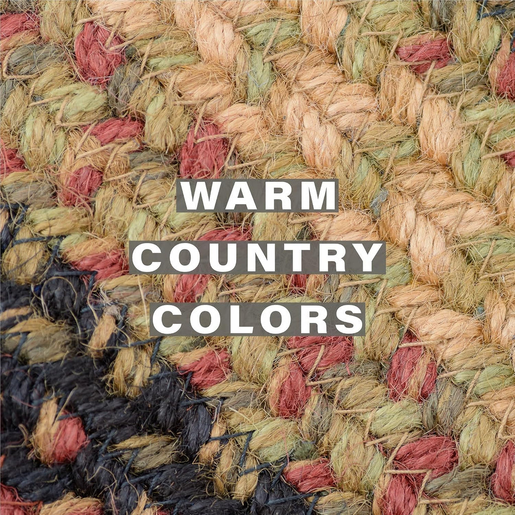 Homespice Apple Pie Braided Coasters for Country Decor, Round 4 Set of 6 | Red Absorbent Drink Coasters for Tabletop, Absorbs Moisture, Rich Colors, Durable and Easy to Clean