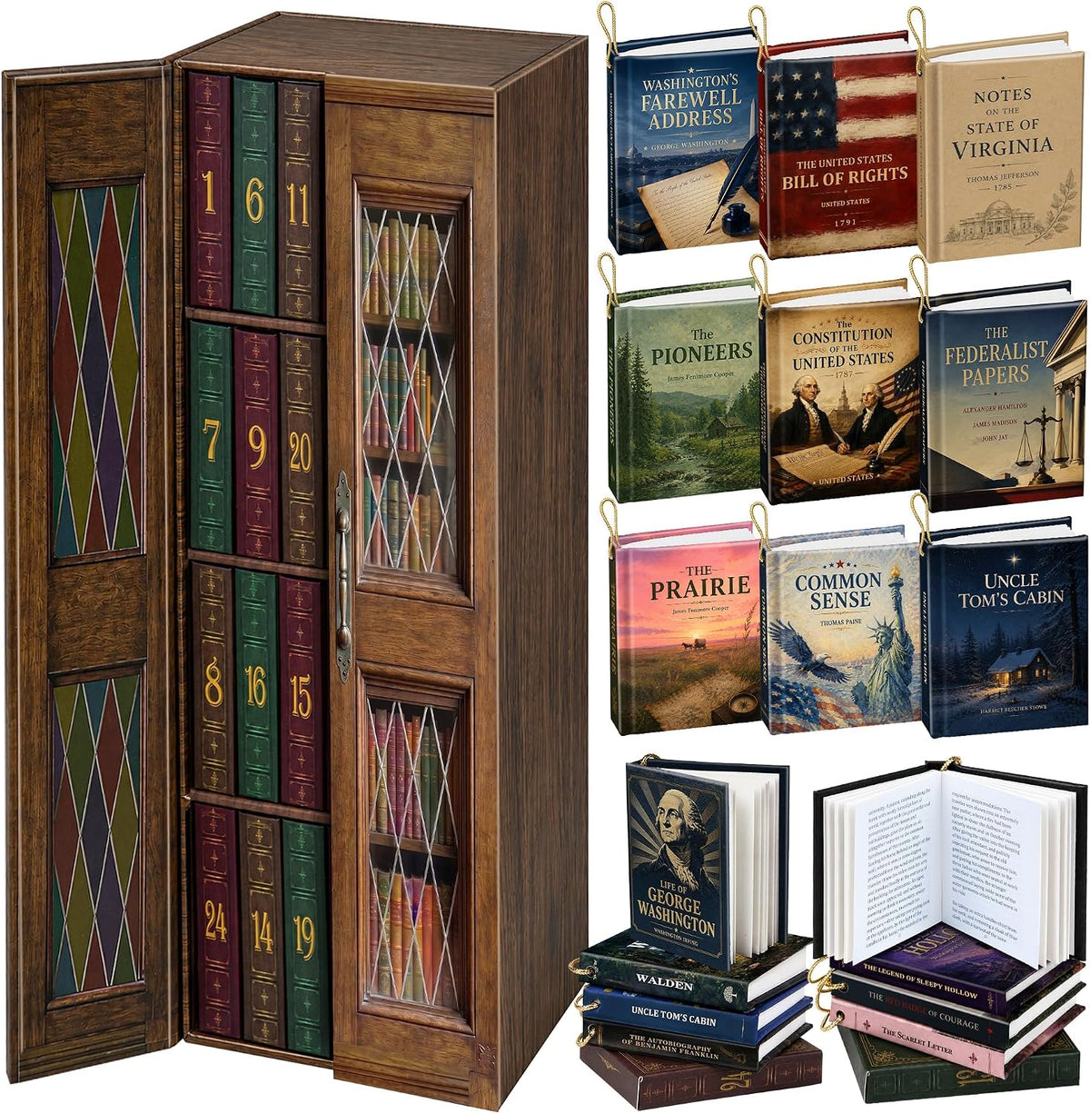 Mini Book Advent Calendar 2026 for Book Lovers, 24 Christmas Ornaments | 24 Readable, Decorative, Collectible Mini Books, Classic World Literature Surprises Christmas Countdown for Adults, Teens