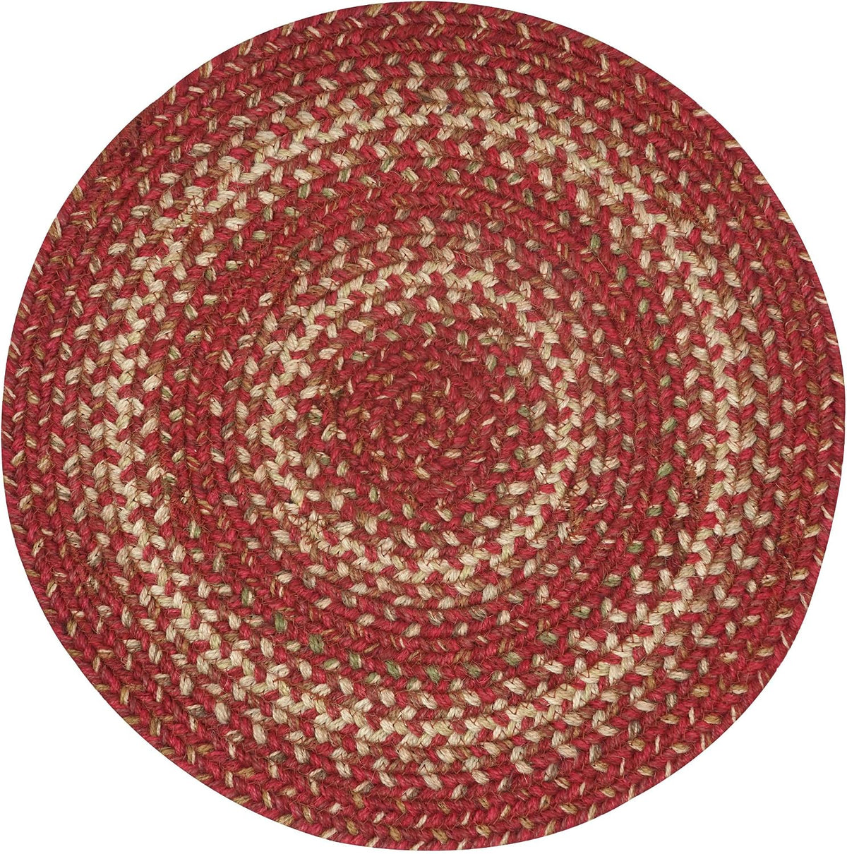 Homespice Apple Pie Braided Coasters for Country Decor, Round 4 Set of 6 | Red Absorbent Drink Coasters for Tabletop, Absorbs Moisture, Rich Colors, Durable and Easy to Clean