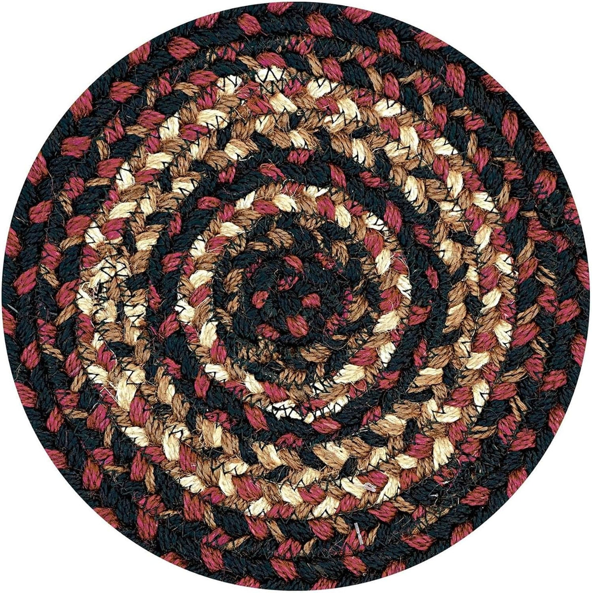 Homespice Apple Pie Braided Coasters for Country Decor, Round 4 Set of 6 | Red Absorbent Drink Coasters for Tabletop, Absorbs Moisture, Rich Colors, Durable and Easy to Clean