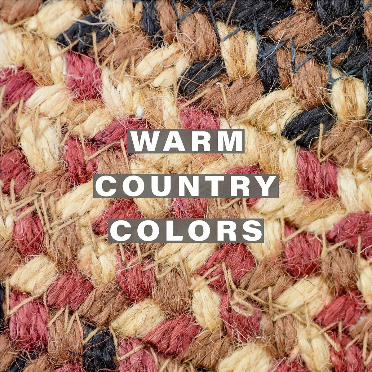 Homespice Apple Pie Braided Coasters for Country Decor, Round 4 Set of 6 | Red Absorbent Drink Coasters for Tabletop, Absorbs Moisture, Rich Colors, Durable and Easy to Clean