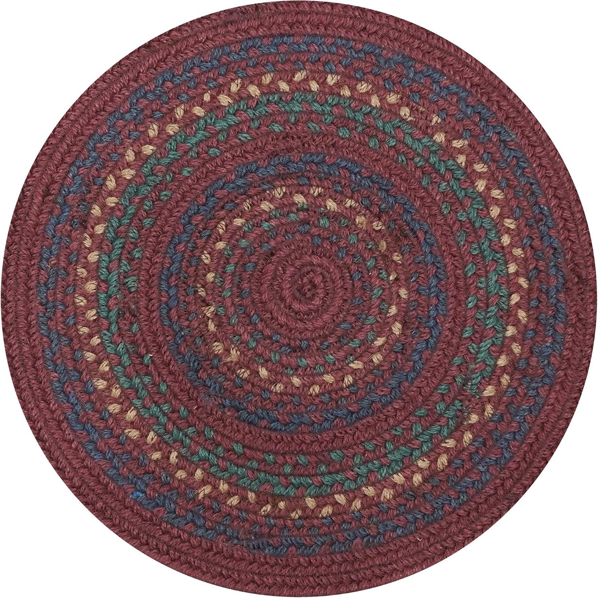 Homespice Apple Pie Braided Coasters for Country Decor, Round 4 Set of 6 | Red Absorbent Drink Coasters for Tabletop, Absorbs Moisture, Rich Colors, Durable and Easy to Clean