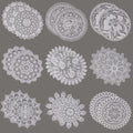 18 Pack 8 Inch White Lace Doilies, Embroidered Polyester Table Doilies | Round Rustic Vintage Placemats, Washable Lace Coasters for Kitchen Dining Room Christmas Winter Wedding Cup Vase Decoration