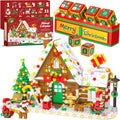 Advent Calendar 2026 Christmas Train House Building Blocks for Kids Adults | Christmas Countdown Calendar,Santa Claus,Tree, 24 Days Building Toy Kits With LED Lights for Adults 10 11 12+ Kids Girls Boys