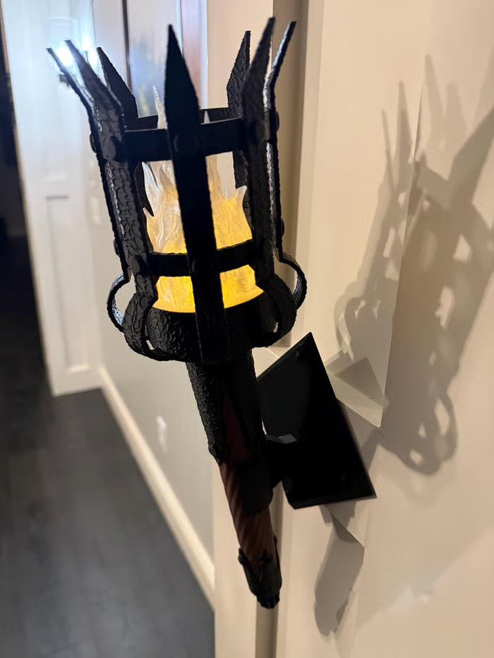 Medieval Torch Wall Sconce: Battery LED Realistic Candle Light with Remote - Torch + Wall Mount / Orange