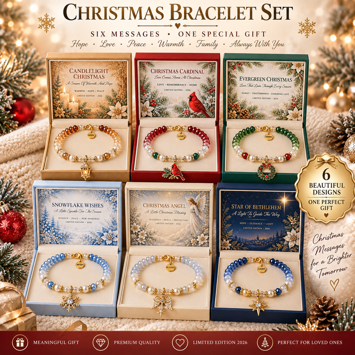 ✝️ Christmas Blessings Bracelet Set 🎄 | Wear the Faith. Share the Blessing.