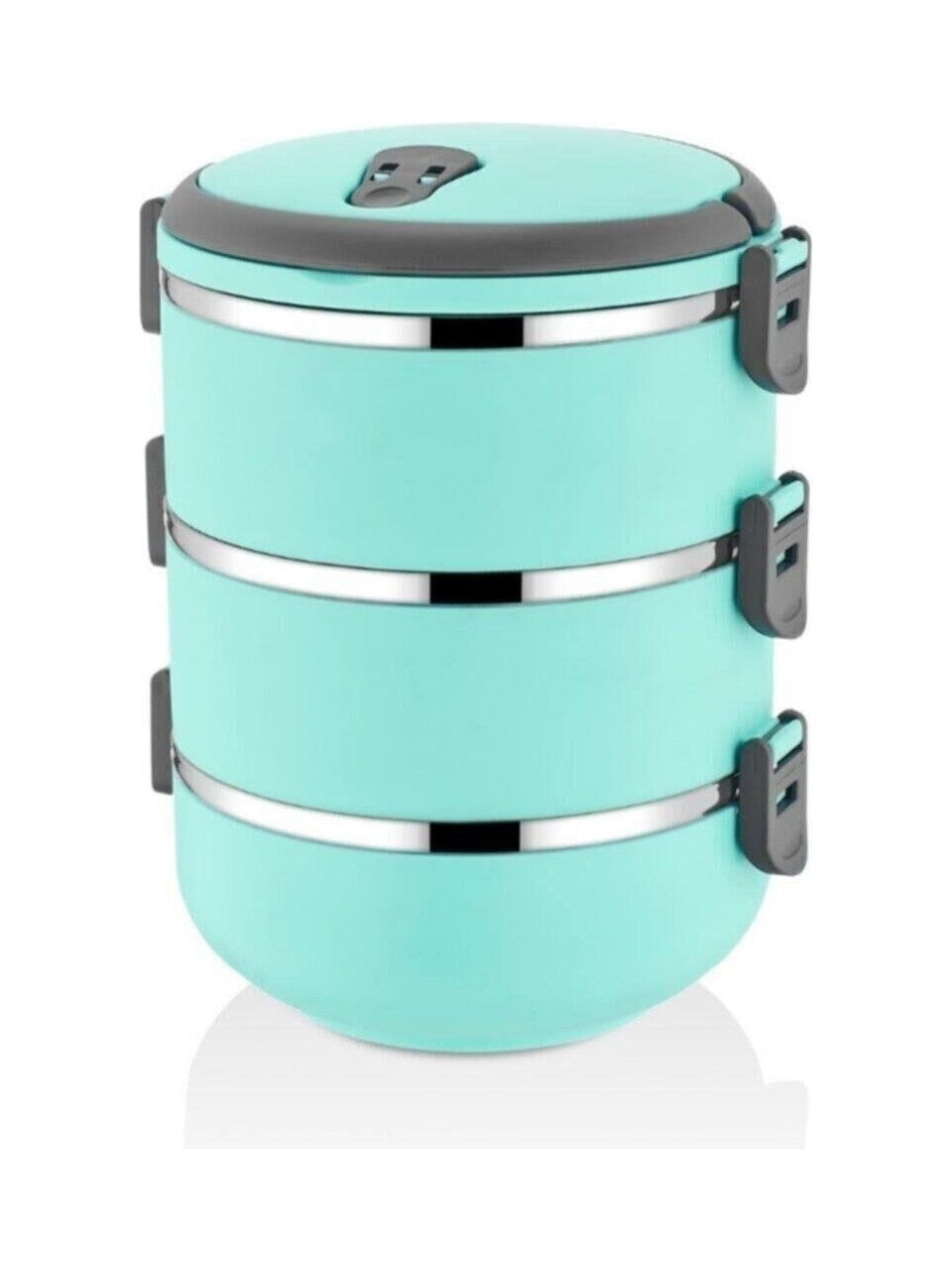 Freshbox 3-Layer Stainless Steel Bento Lunch Box (Turquoise)