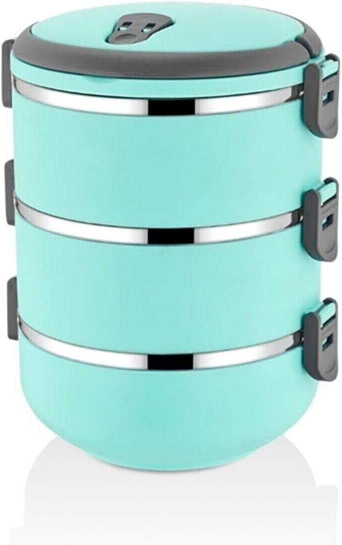 Freshbox 3-Layer Stainless Steel Bento Lunch Box (Turquoise)
