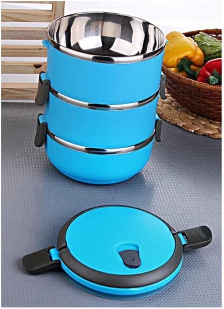 Freshbox 3-Layer Stainless Steel Bento Lunch Box (Blue)