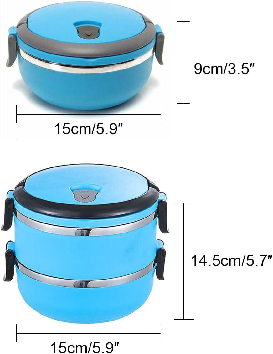Freshbox 3-Layer Stainless Steel Bento Lunch Box (Blue)