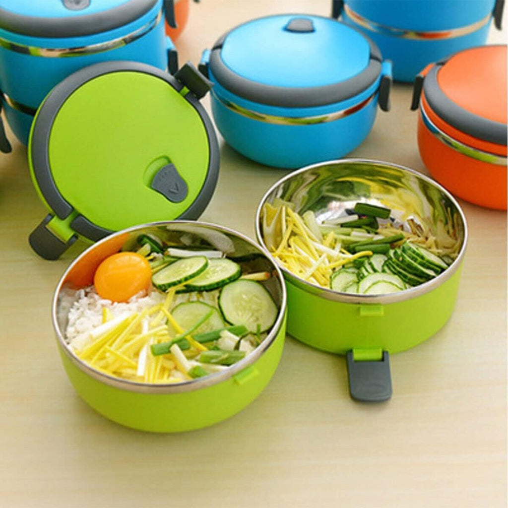 Freshbox 3-Layer Stainless Steel Bento Lunch Box (Blue)