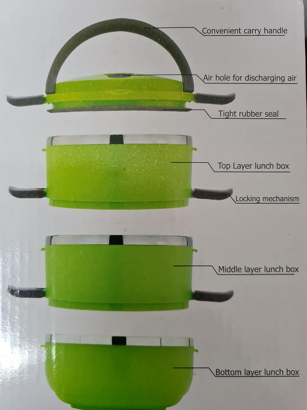 Freshbox 3-Layer Stainless Steel Bento Lunch Box (Blue)