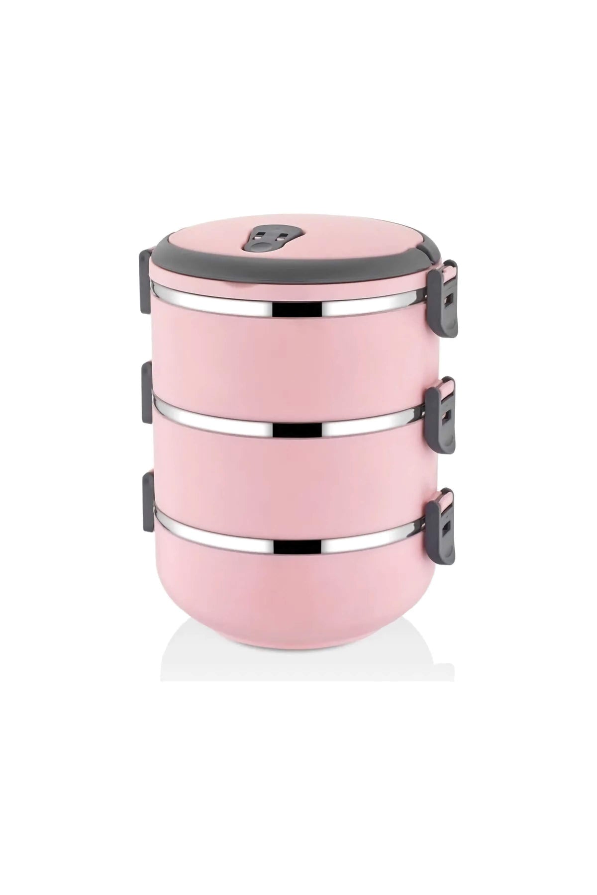 Freshbox 3-Layer Stainless Steel Bento Lunch Box (Pink)
