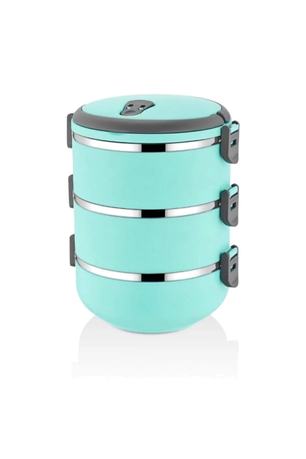 Freshbox 3-Layer Stainless Steel Bento Lunch Box (Turquoise)