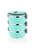 Freshbox 3-Layer Stainless Steel Bento Lunch Box (Turquoise)