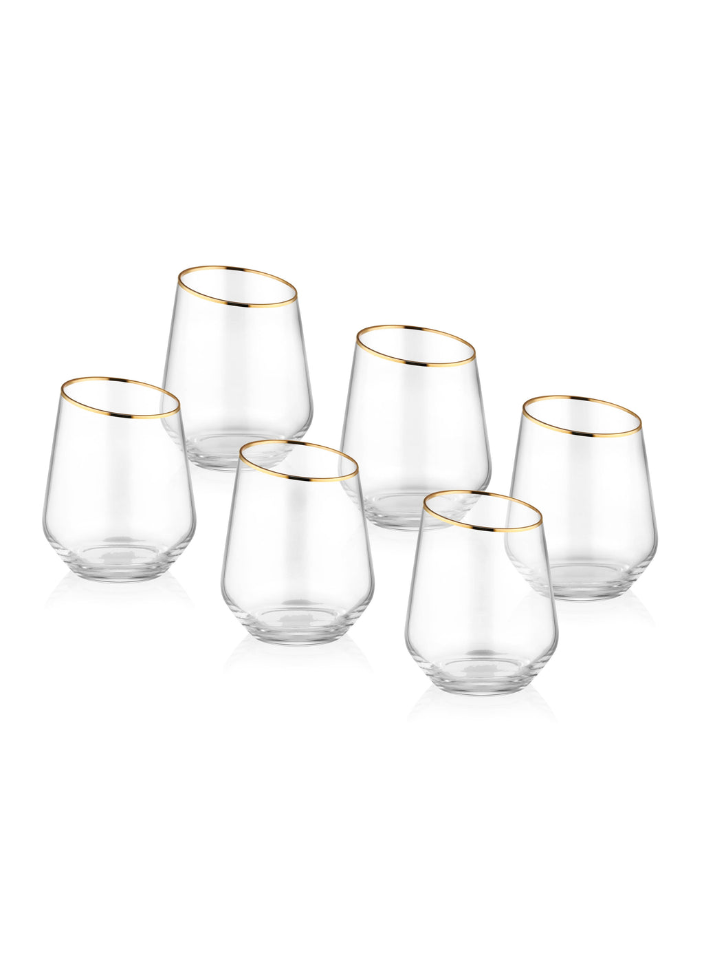 Gina Series Gold Slanted Tumblers (Set of 6)