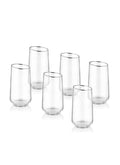 Gina Collection Silver Slanted Highball Glasses (Set of 6)