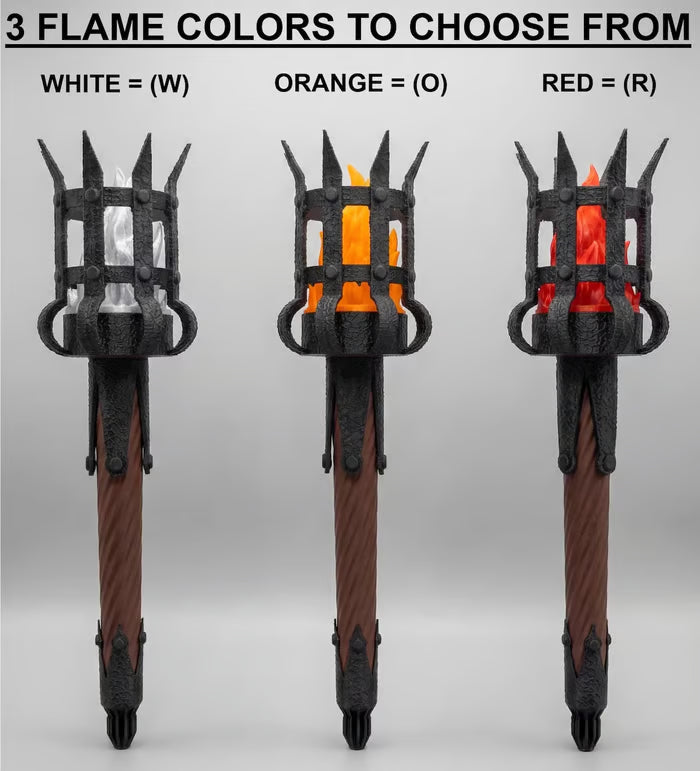 Medieval Torch Wall Sconce: Battery LED Realistic Candle Light with Remote - Torch + Wall Mount / Orange