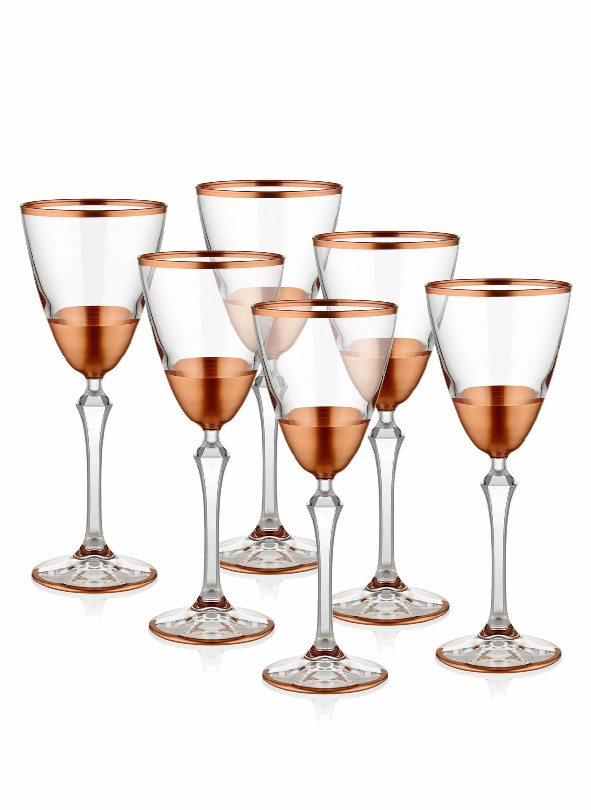 Glam Collection Copper Wine Glasses (Set of 6)